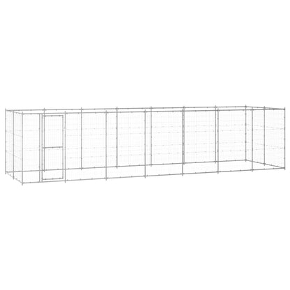Hondenkennel 16,94 m² gegalvaniseerd staal 770 x 220 x 180 cm Zilver Nee