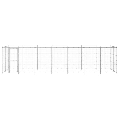 Hondenkennel 16,94 m² gegalvaniseerd staal 770 x 220 x 180 cm Zilver Nee