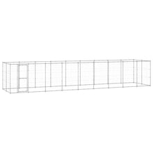 Hondenkennel 21,78 M² Gegalvaniseerd Staal 990 x 220 x 180 cm Zilver Nee