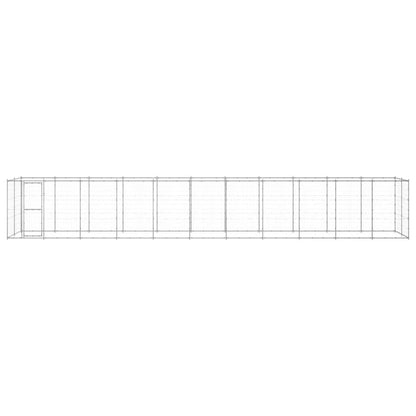 Hondenkennel 26,62 M² Gegalvaniseerd Staal 1210 x 220 x 180 cm Zilver Nee
