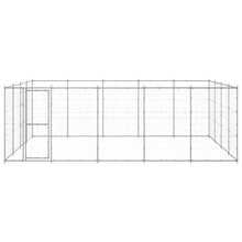 Hondenkennel 24,2 m² gegalvaniseerd staal 550 x 440 x 180 cm Zilver