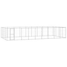 Hondenkennel 43,56 M² Gegalvaniseerd Staal 990 x 440 x 180 cm Zilver