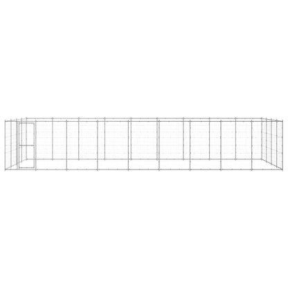 Hondenkennel 43,56 M² Gegalvaniseerd Staal 990 x 440 x 180 cm Zilver