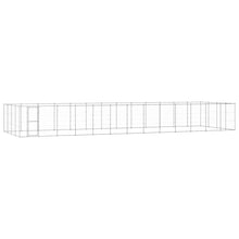 Hondenkennel 53,24 m² gegalvaniseerd staal 1210 x 440 x 180 cm Zilver