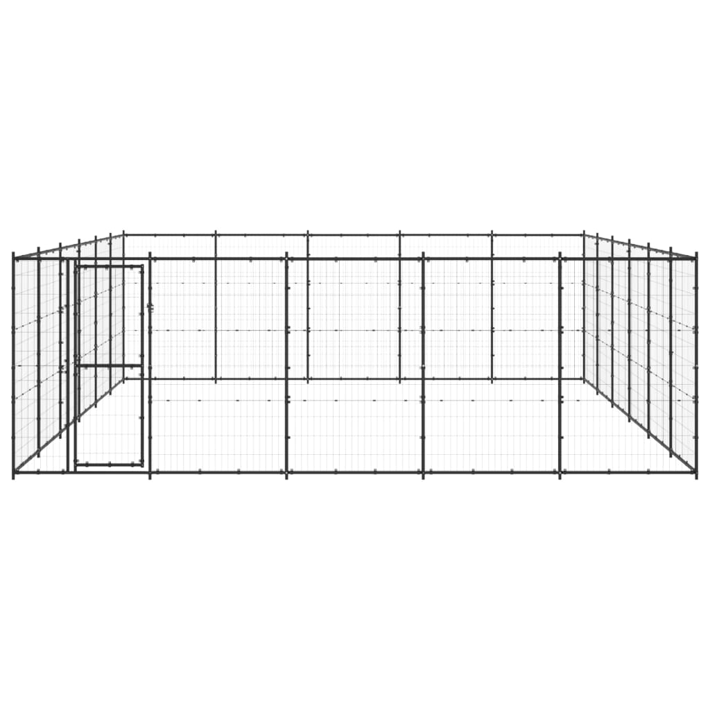 Hondenkennel 36,3 M² Staal 550 x 660 x 180 cm Zwart