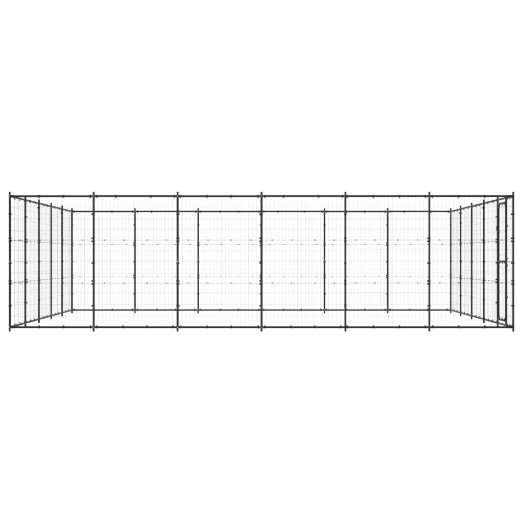 Hondenkennel 36,3 M² Staal 550 x 660 x 180 cm Zwart