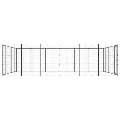 Hondenkennel 36,3 M² Staal 550 x 660 x 180 cm Zwart