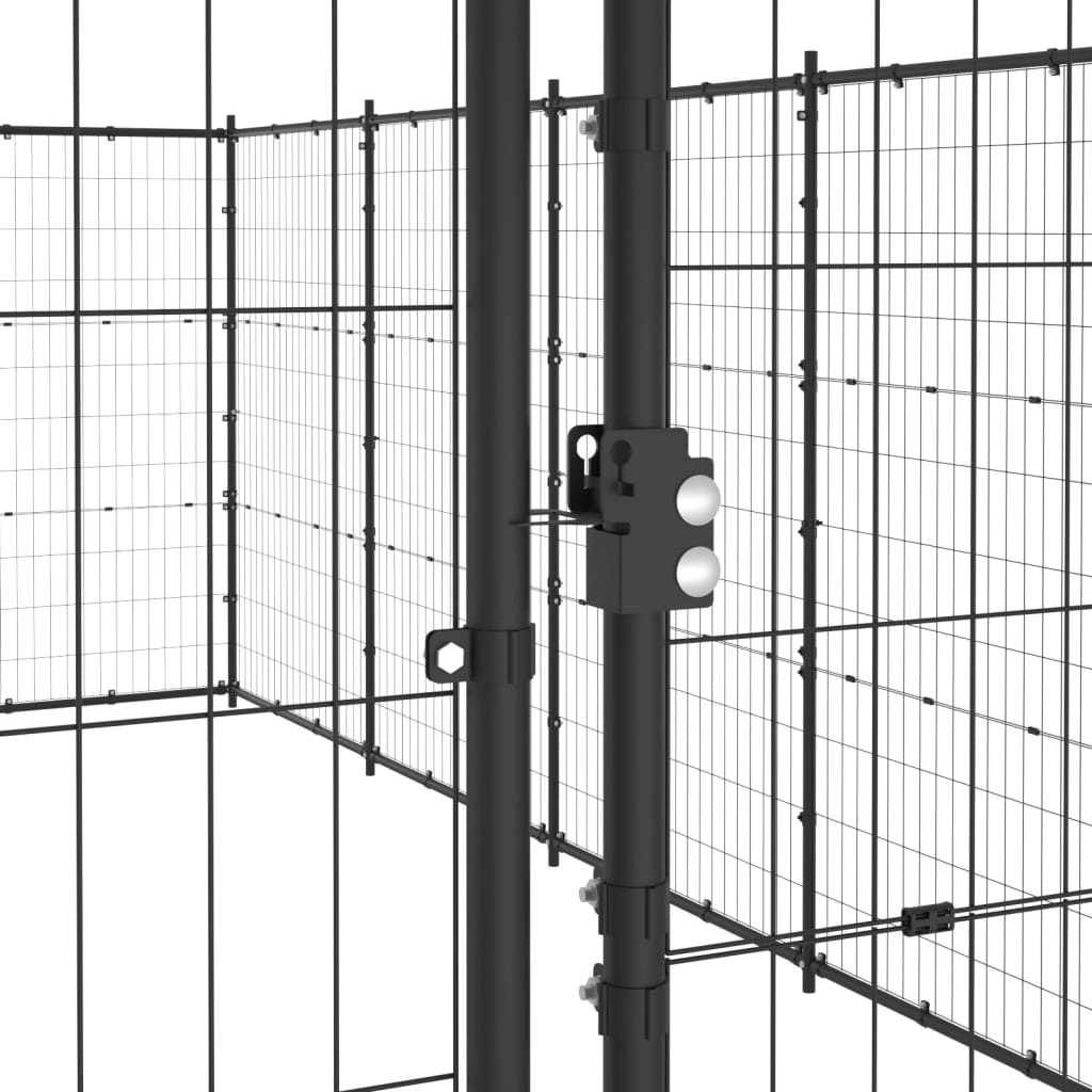 Hondenkennel 36,3 M² Staal 550 x 660 x 180 cm Zwart