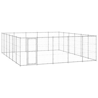 Hondenkennel 36,3 M² Gegalvaniseerd Staal 550 x 660 x 180 cm Zilver