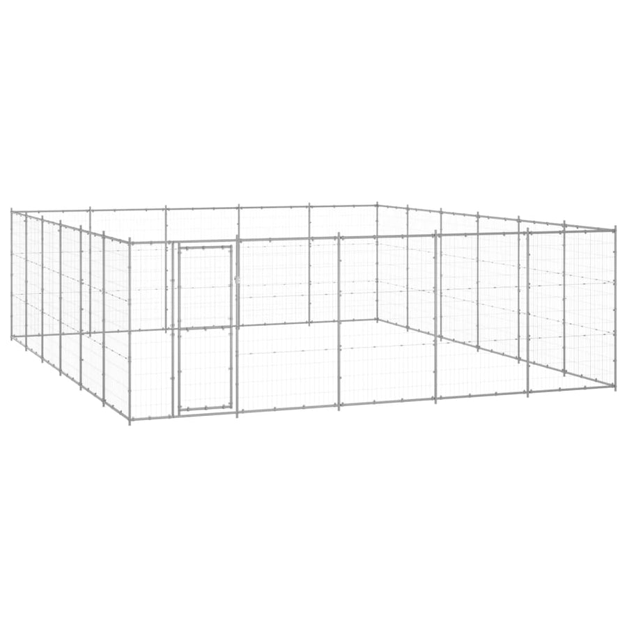 Hondenkennel 36,3 M² Gegalvaniseerd Staal 550 x 660 x 180 cm Zilver