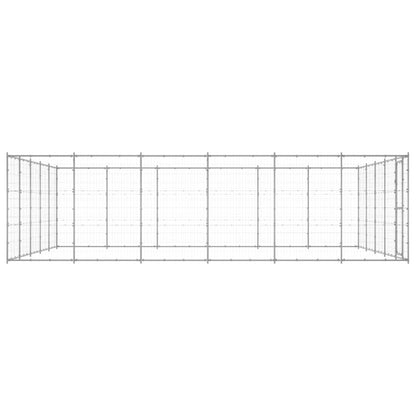 Hondenkennel 36,3 M² Gegalvaniseerd Staal 550 x 660 x 180 cm Zilver