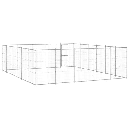 Hondenkennel 36,3 M² Gegalvaniseerd Staal 550 x 660 x 180 cm Zilver