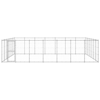 Hondenkennel 50,82 M² Gegalvaniseerd Staal 770 x 660 x 180 cm Zilver