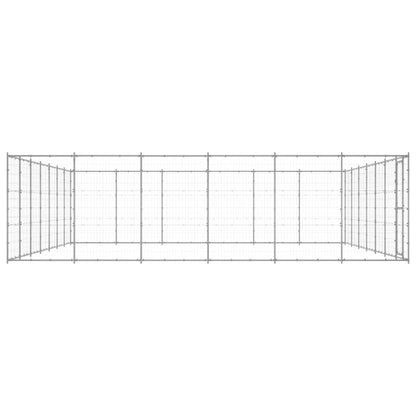 Hondenkennel 50,82 M² Gegalvaniseerd Staal 770 x 660 x 180 cm Zilver