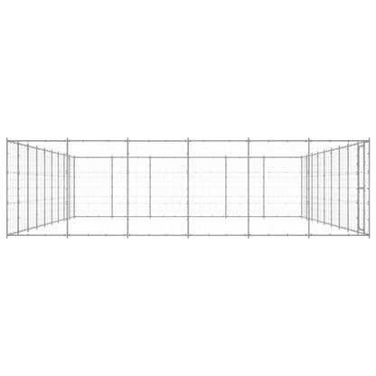 Hondenkennel 65,34 m² gegalvaniseerd staal 990 x 660 x 180 cm Zilver