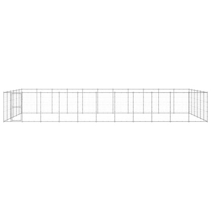 Hondenkennel 79,86 m² gegalvaniseerd staal 1210 x 660 x 180 cm Zilver