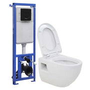Hangtoilet keramiek wit zwart