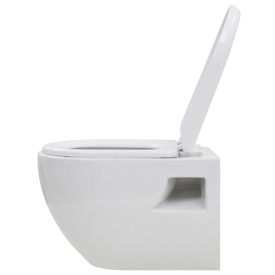 Hangend Toilet Met Hoge Verbogen Stortbak Keramiek