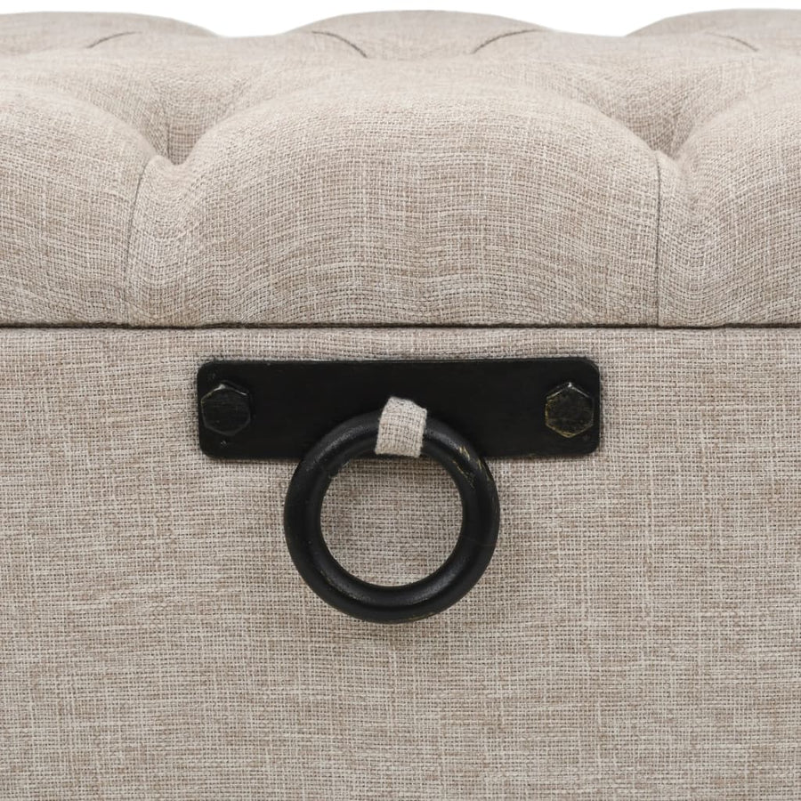 Opbergbank met rugleuning 110 cm stof crèmekleurig 110 x 52 x 75 cm crème