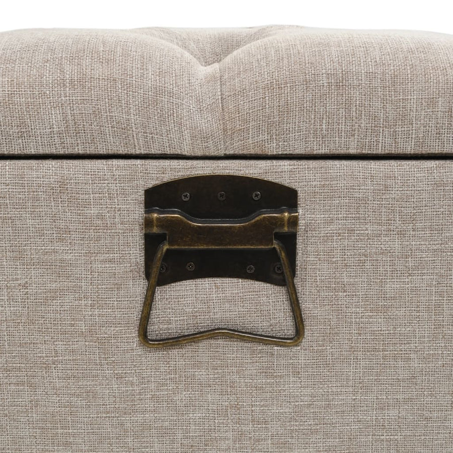 Opbergbank met rugleuning 110 cm stof crèmekleurig 110 x 52 x 75 cm crème