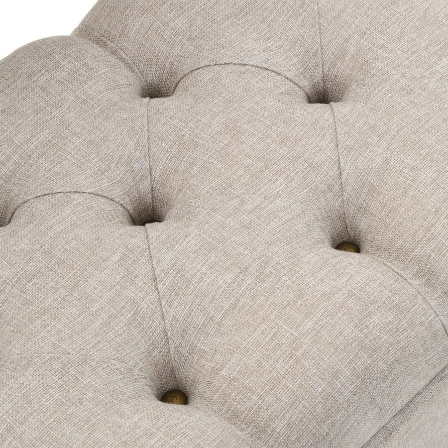 Opbergbank met rugleuning 110 cm stof crèmekleurig 110 x 52 x 75 cm crème
