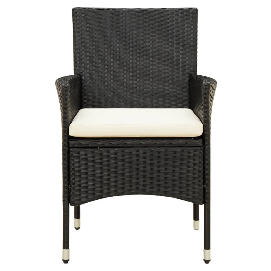 Tuinstoelen Met Kussens Poly Rattan Zwart 2 Wit