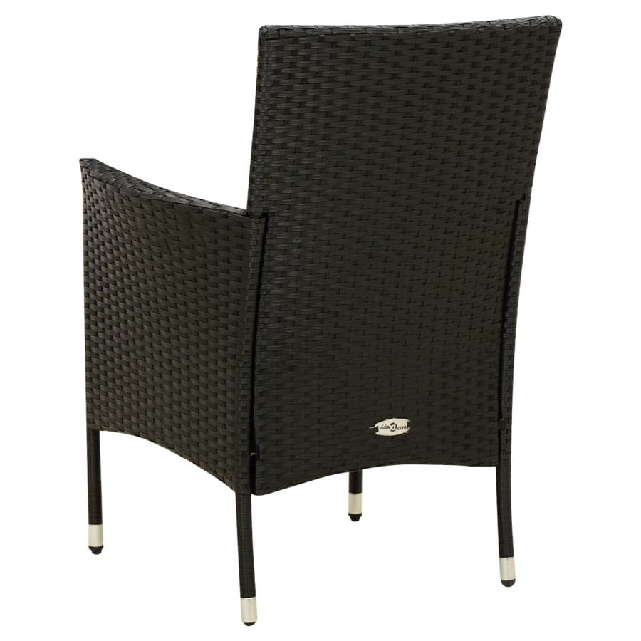 Tuinstoelen Met Kussens Poly Rattan Zwart 2 Wit