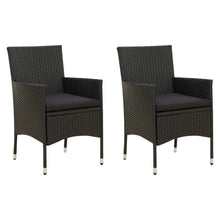Tuinstoelen Met Kussens Poly Rattan 2 Zwart