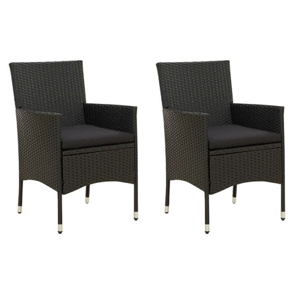 Tuinstoelen Met Kussens Poly Rattan 2 Zwart