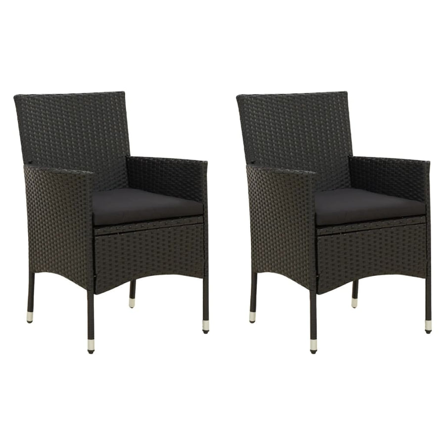 Tuinstoelen Met Kussens Poly Rattan 2 Zwart