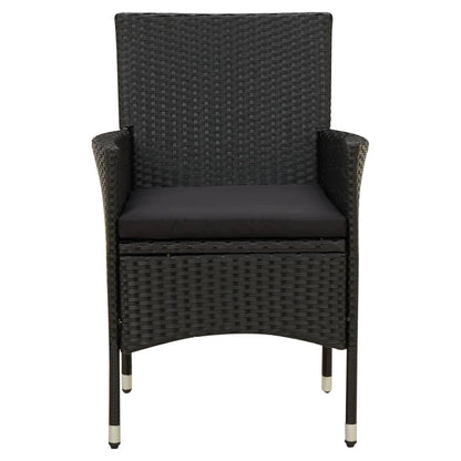 Tuinstoelen Met Kussens Poly Rattan 2 Zwart
