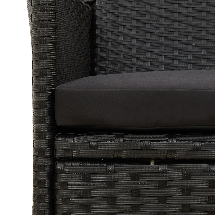 Tuinstoelen Met Kussens Poly Rattan 2 Zwart