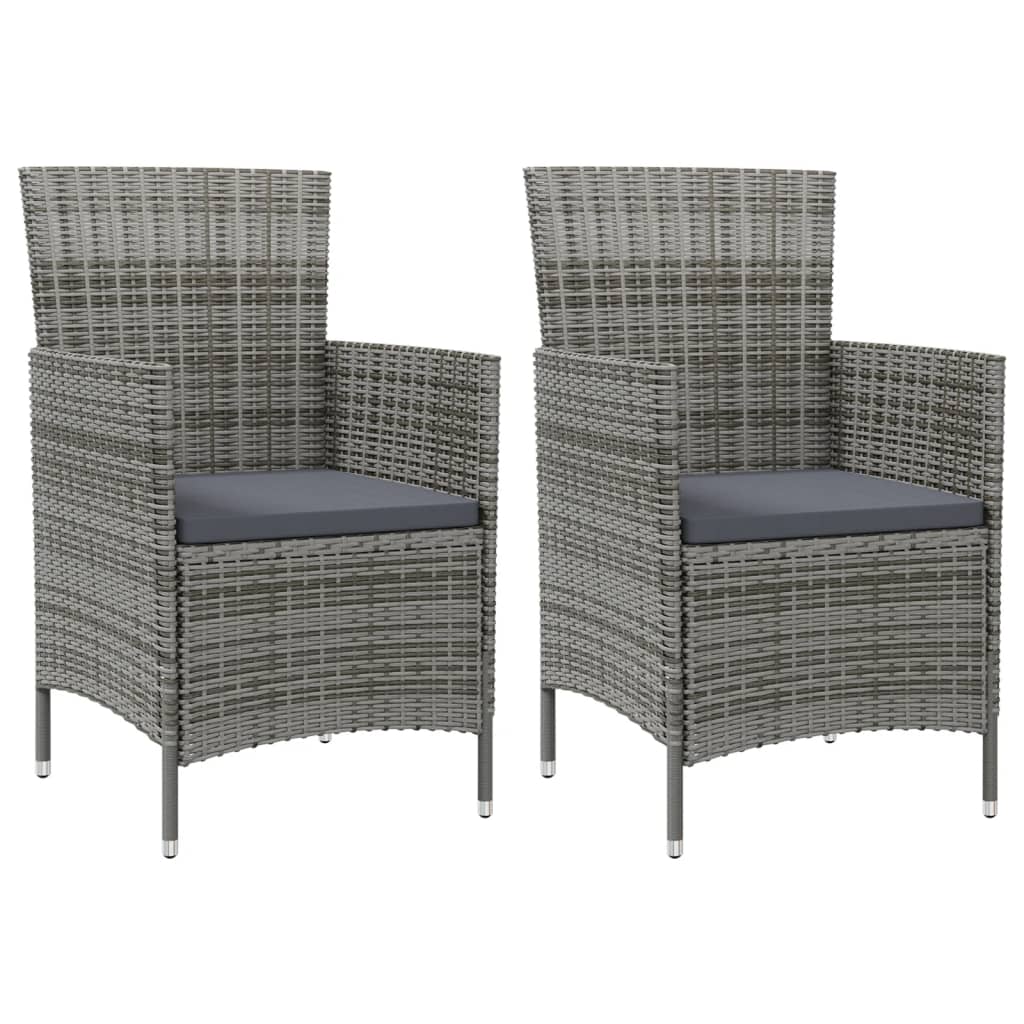 Tuinstoelen Met Kussens Poly Rattan 2 Grijs