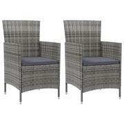 Garden chairs 2 pcs with cushions poly rattan grey