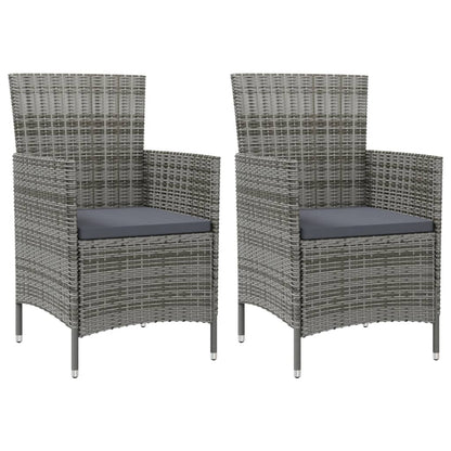 Tuinstoelen Met Kussens Poly Rattan 2 Grijs