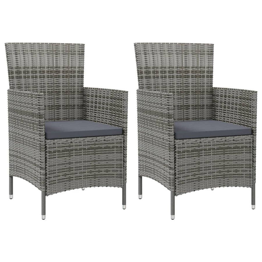 Tuinstoelen Met Kussens Poly Rattan 2 Grijs
