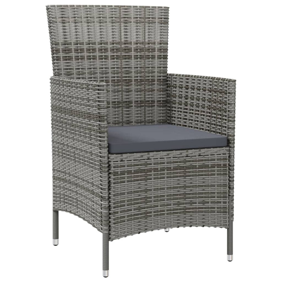 Tuinstoelen Met Kussens Poly Rattan 2 Grijs