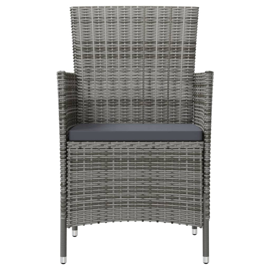 Tuinstoelen Met Kussens Poly Rattan 2 Grijs