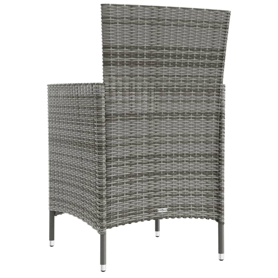 Tuinstoelen Met Kussens Poly Rattan 2 Grijs