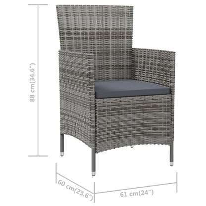 Tuinstoelen Met Kussens Poly Rattan 2 Grijs