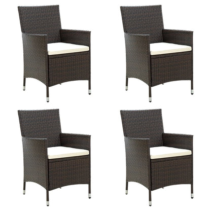 Tuinstoelen Met Kussens Poly Rattan 4 Bruin