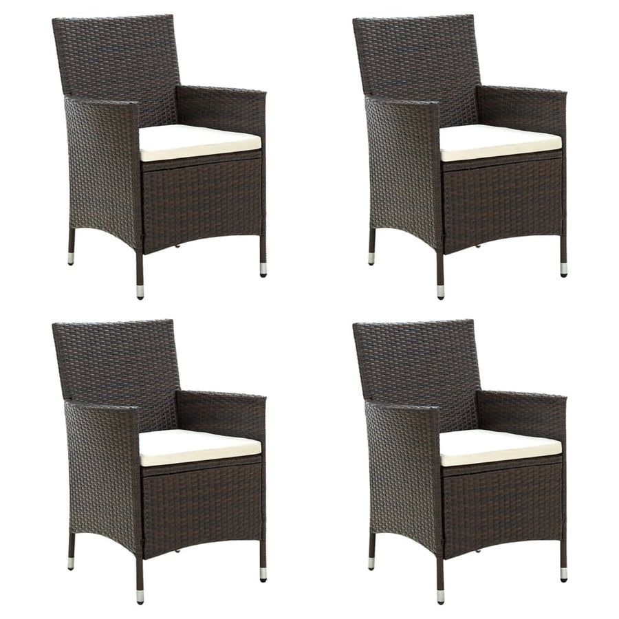 Tuinstoelen Met Kussens Poly Rattan 4 Bruin