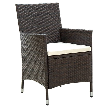 Tuinstoelen Met Kussens Poly Rattan 4 Bruin
