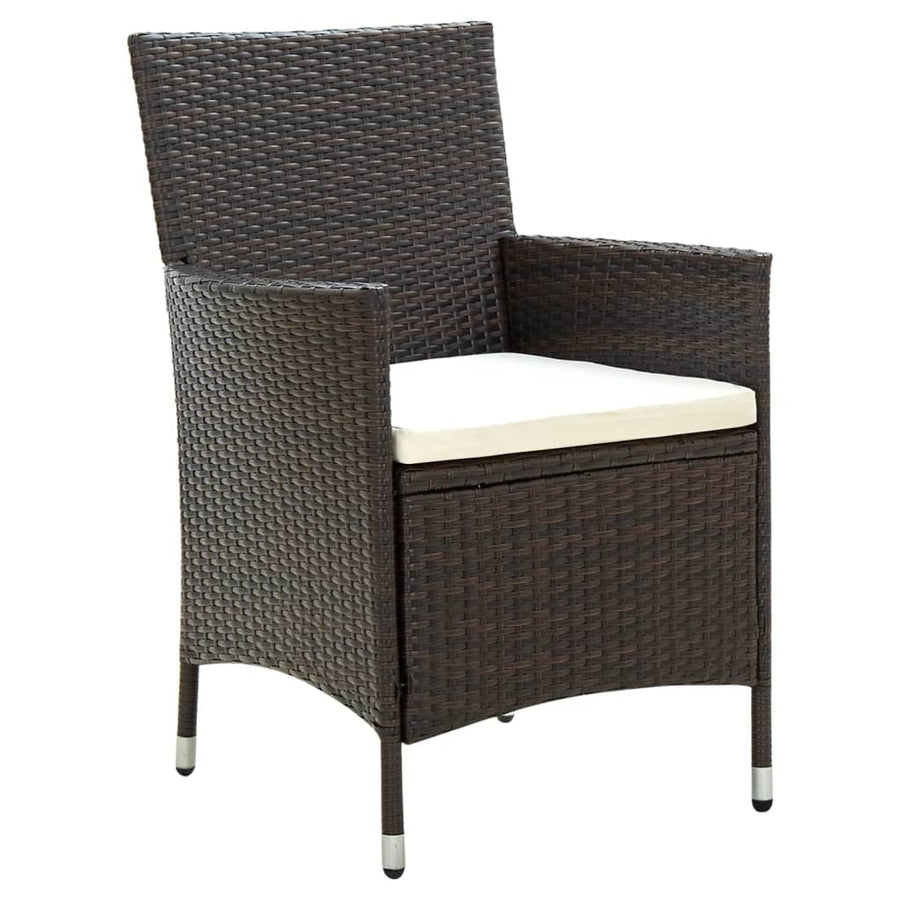 Tuinstoelen Met Kussens Poly Rattan 4 Bruin
