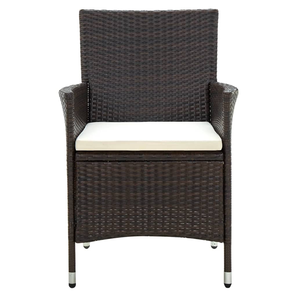 Tuinstoelen Met Kussens Poly Rattan 4 Bruin