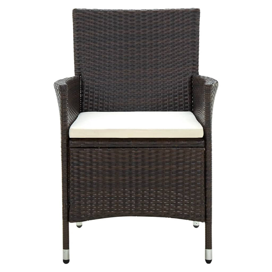 Tuinstoelen Met Kussens Poly Rattan 4 Bruin