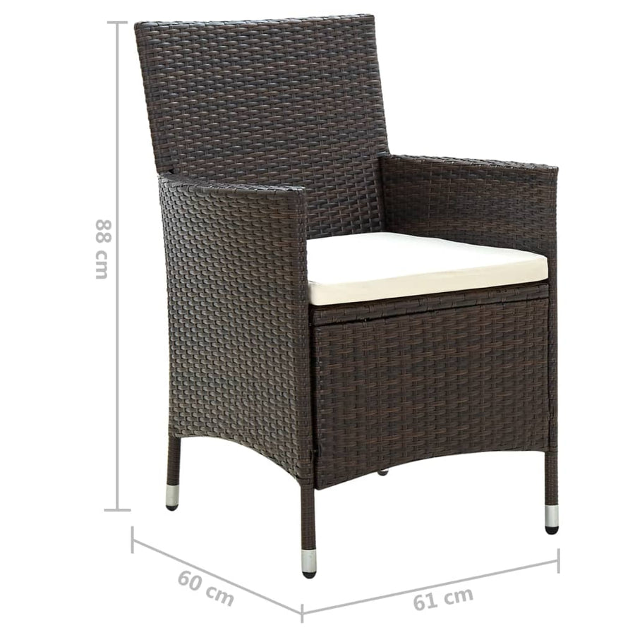 Tuinstoelen Met Kussens Poly Rattan 4 Bruin