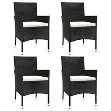 Tuinstoelen Met Kussens Poly Rattan Zwart 4 Wit