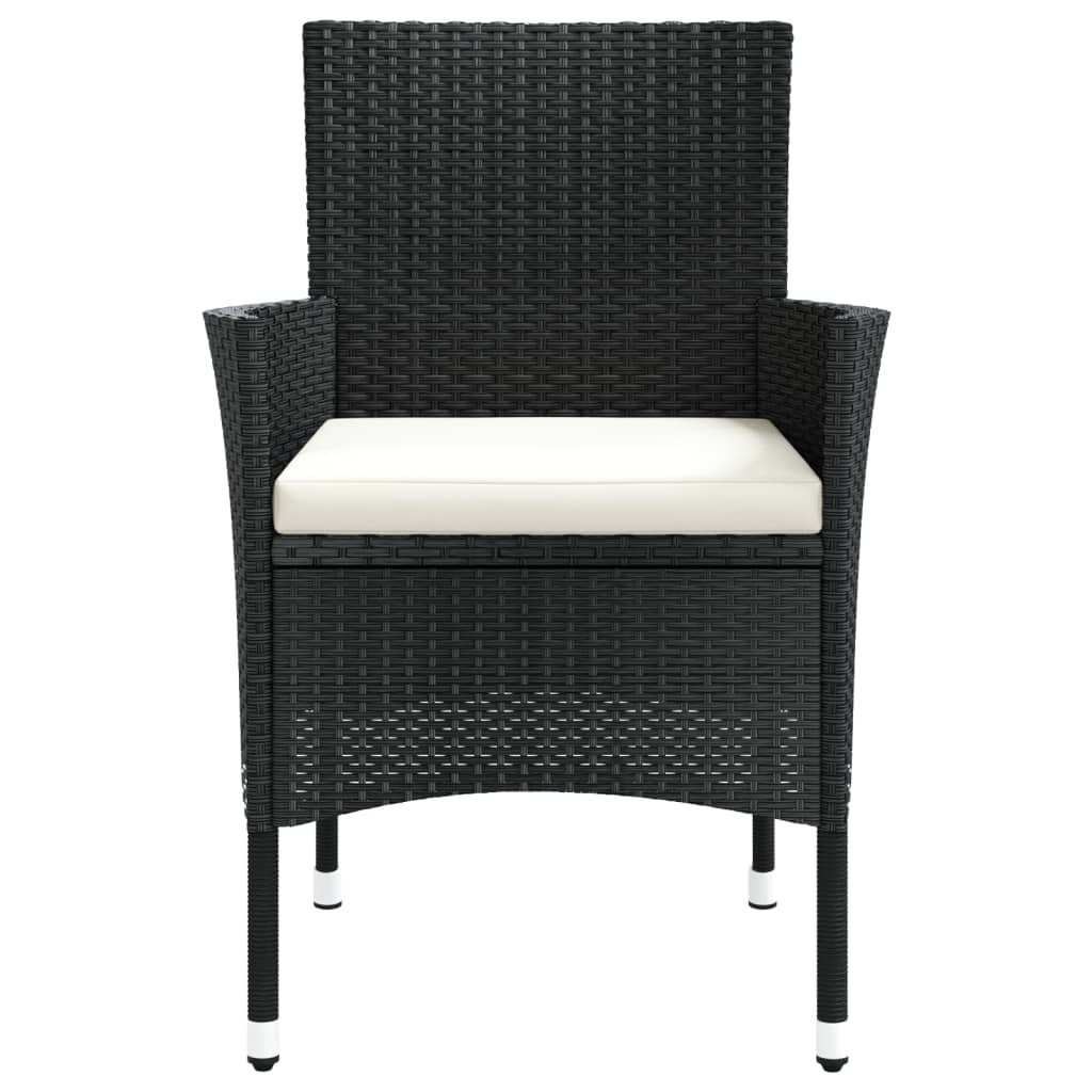 Tuinstoelen Met Kussens Poly Rattan Zwart 4 Wit