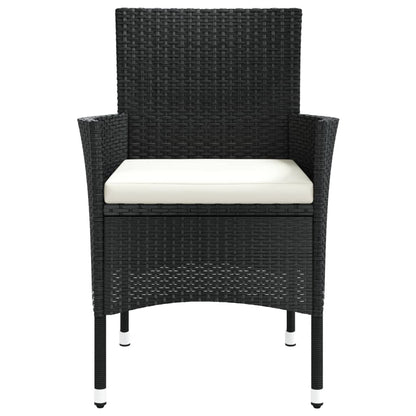 Tuinstoelen Met Kussens Poly Rattan Zwart 4 Wit